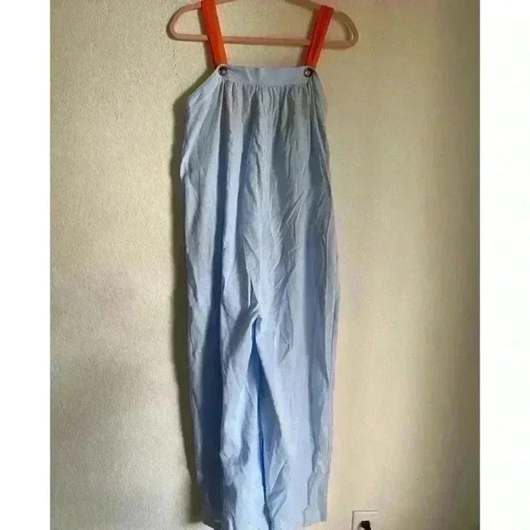 PHAX MALIBU BOHO OVERSIZED WIDE LEG JUMPSUIT SWIM ORANGE STRAP COVERUP SIZE S - Picture 3 of 15